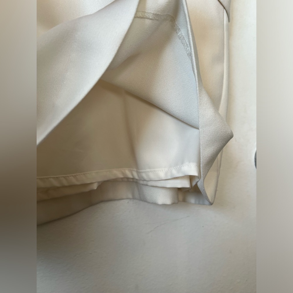 Banana republic cap sleeve v-neck cocoon mini dress in off white. petite small - Picture 7 of 15